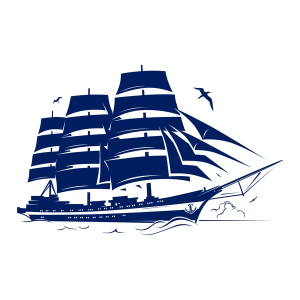 Buque de vela — Vector de stock