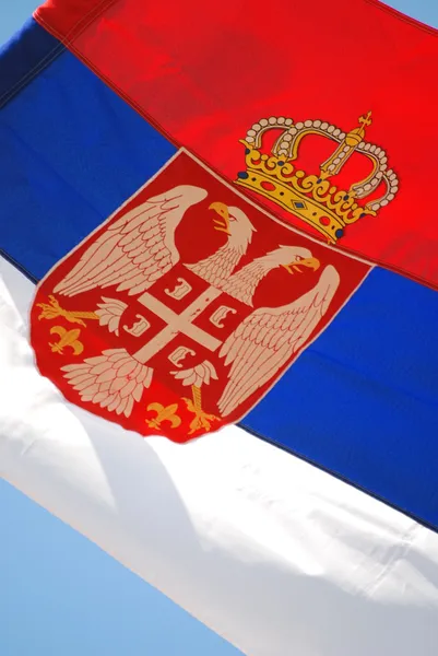 Государственный флаг Сербии — стоковое фото