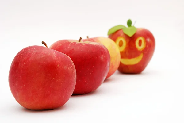 Rode appels glimlachen — Stockfoto