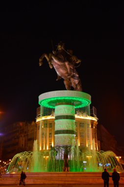 sermaye Makedon gece şehir Üsküp