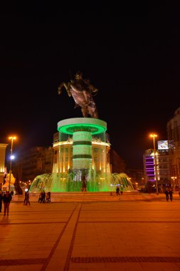 sermaye Makedon gece şehir Üsküp