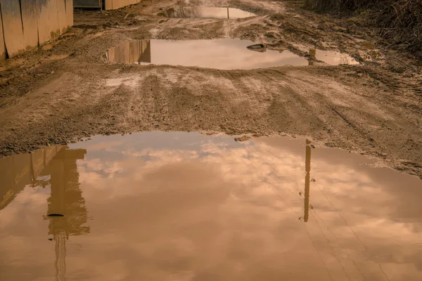 Rommelig industriële weg — Stockfoto