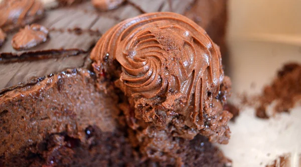 Rebanada de pastel de chocolate — Foto de Stock