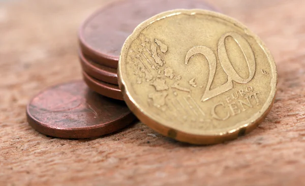 Monedas de euro oxidadas — Foto de Stock