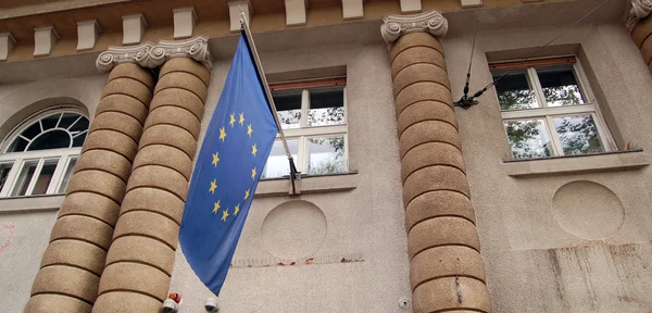 Bandeira de eu in zagreb, croatia — Fotografia de Stock