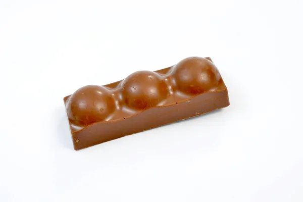 Édes Ízletes Csokoládé Elszigetelt Fehér — Stock Fotó