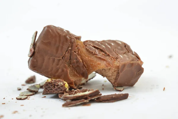 Tatlı Lezzetli Çikolata Beyaza Izole Edilmiş — Stok fotoğraf