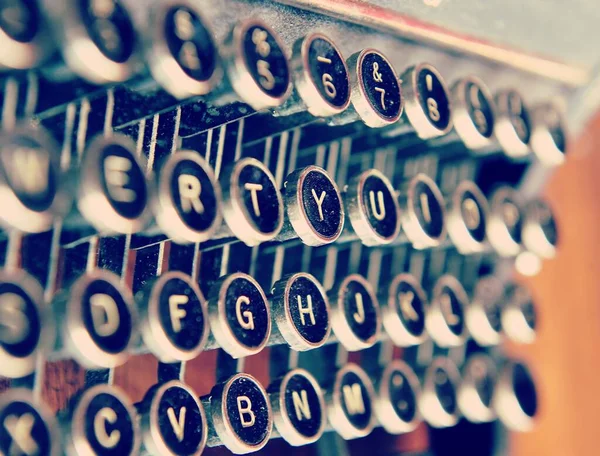 Llaves Una Máquina Escribir Vintage Keytop Typebars —  Fotos de Stock