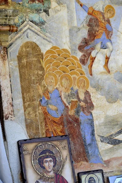 Frescos Monasterio Ortodoxo San Jorge Victorioso Rajchica Macedonia — Foto de Stock