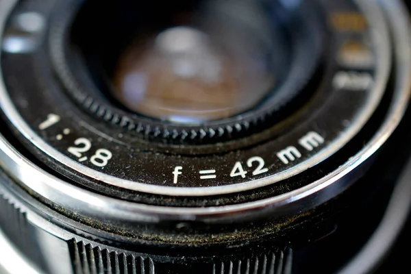 Closeup Old Retro Film Camera Details — Stock Photo, Image