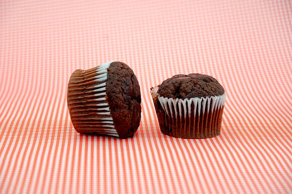 Mini Chocolate Brownie Cupcake Sweet Food Concept — Fotografia de Stock