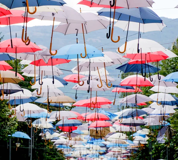 Umbrella Street City Struga Macedonia — Stock Photo, Image