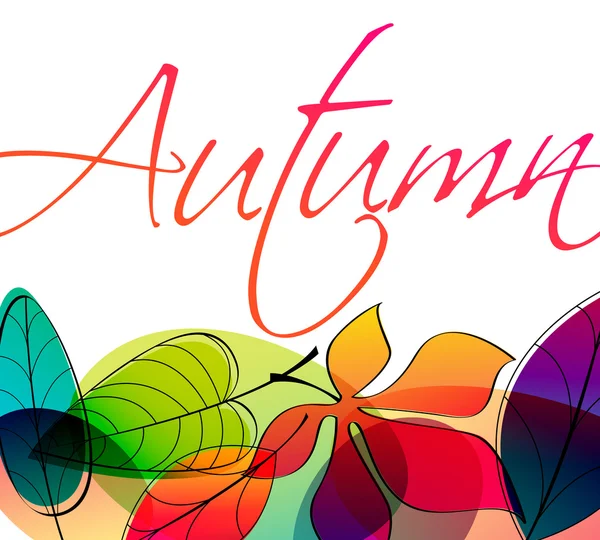 多彩的秋天的叶子图 — 图库矢量图片