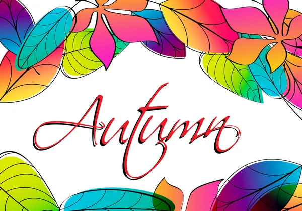 Illustration de feuilles d'automne colorées — Image vectorielle