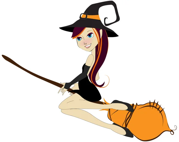 Cute halloween heks — Stockvector