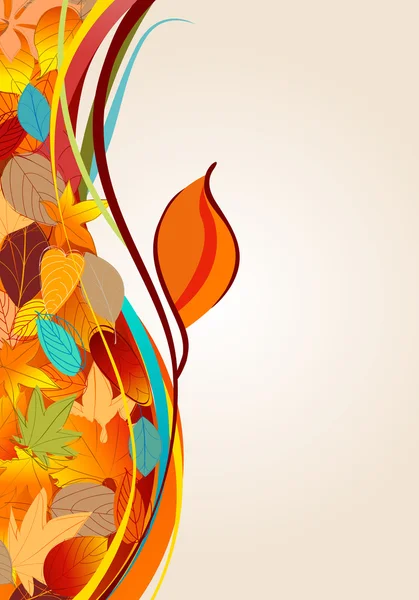 Kleurrijke herfstbladeren illustratie — Stockvector