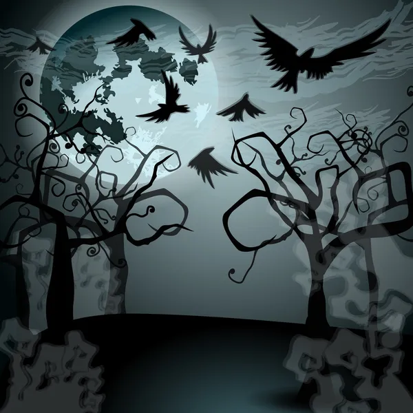 Illustration Halloween avec Jack O — Image vectorielle