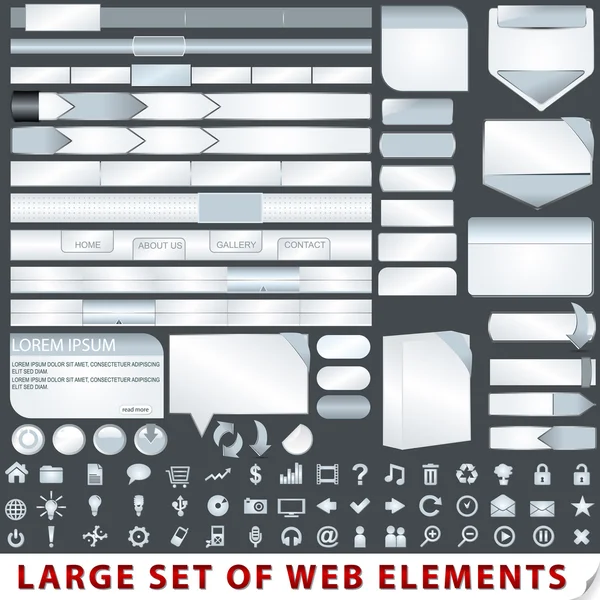 Gran conjunto de elementos de diseño web — Archivo Imágenes Vectoriales