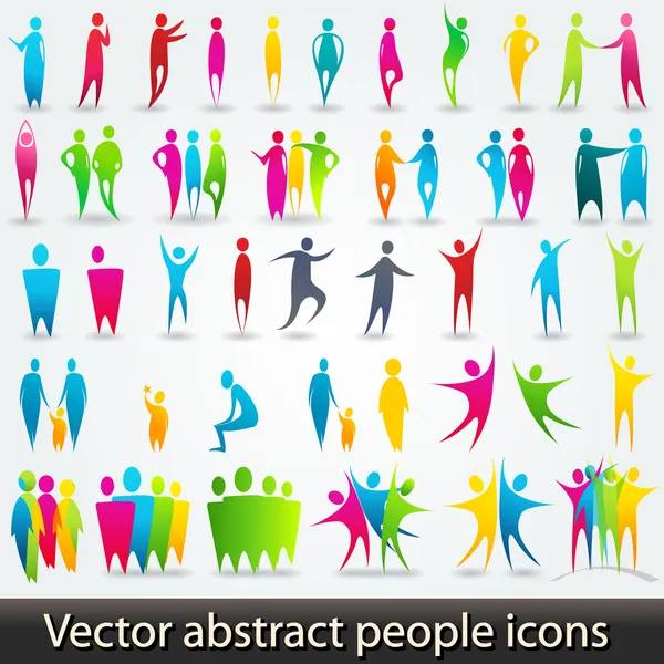 Set of colorful abstract silhouettes Stock Vector