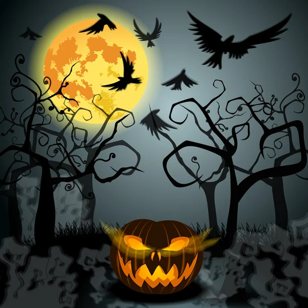 Halloween ilustración con Jack O Vectores de stock libres de derechos