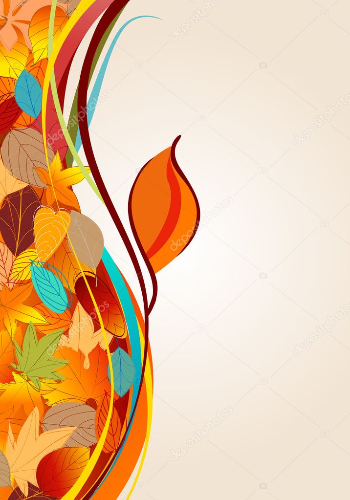 Colorful autumn leaves illustration