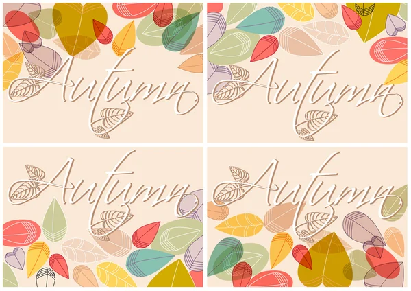 Ensemble de feuilles d'automne colorées illustration — Image vectorielle
