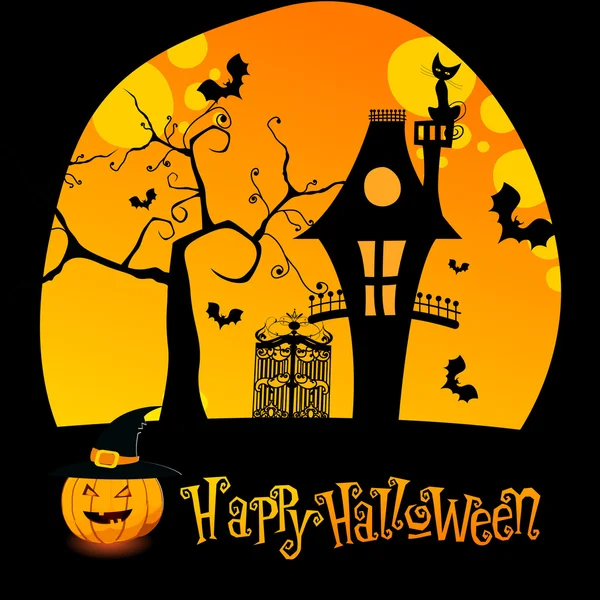 Set van halloween illustratie met hefboom o lantaarn — Stockvector