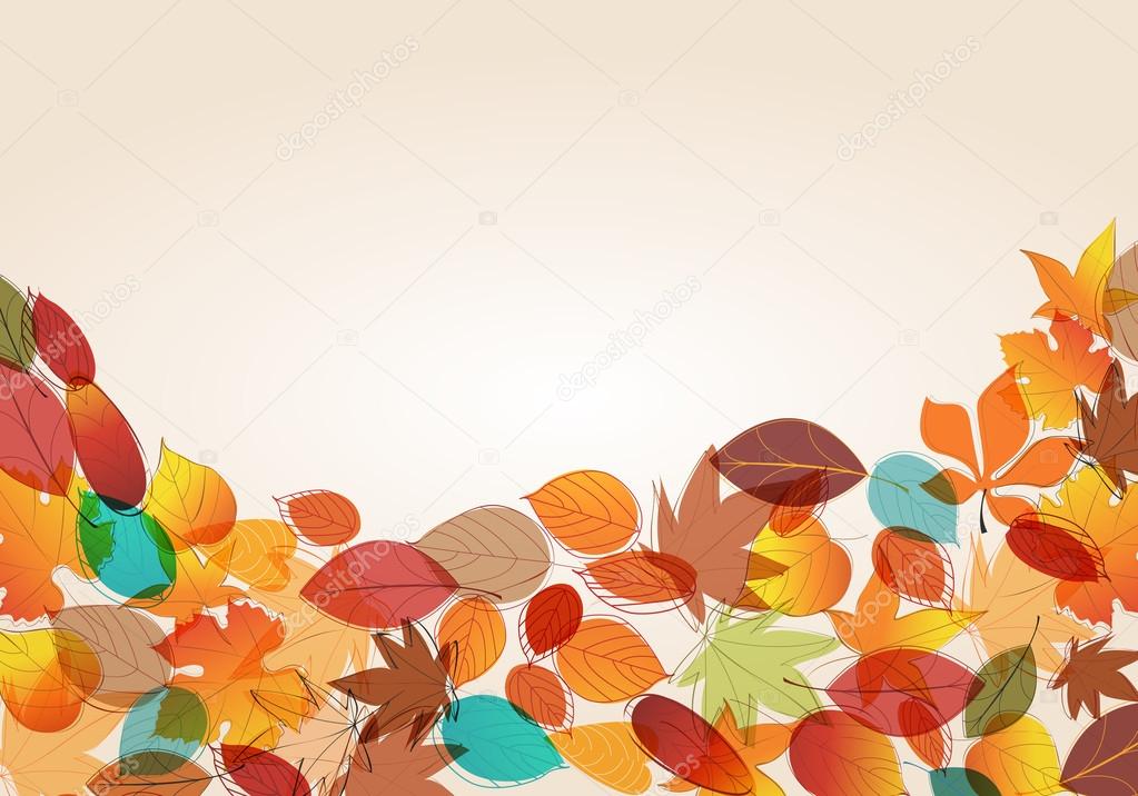 Colorful autumn leaves illustration