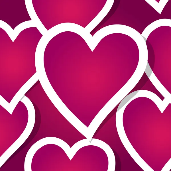 Illustration of seamless, elegant, beautiful romantic hearts — Stock Vector