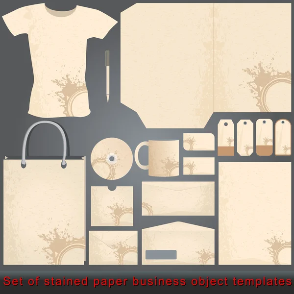 Modèles d'objets d'affaires en papier teinté vintage — Image vectorielle