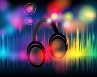 parlak gökkuşağı ışıkları ile müzik arka plan