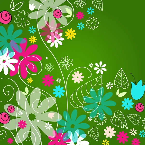 Cute spring background illustration — Stock Vector