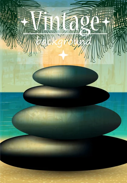 Retro beach illüstrasyon Vektör Grafikler