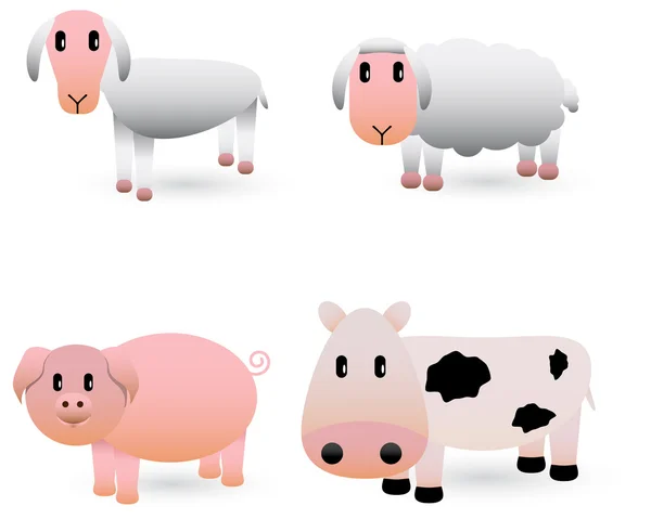 Lindos animales de granja Gráficos vectoriales