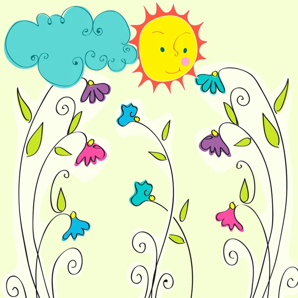 Ilustracja wiosny ładny łąka Ilustracja Stockowa