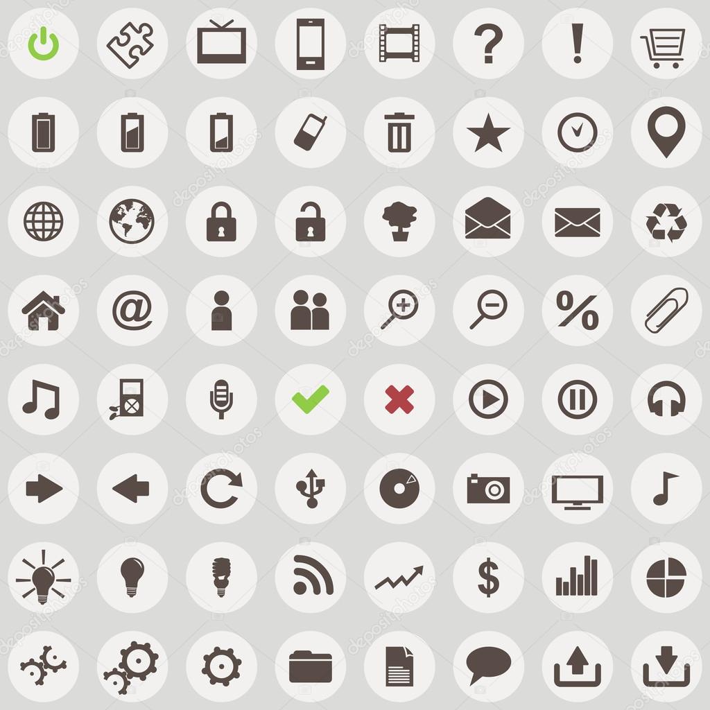 Large set of retro style web icons