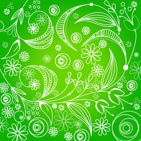 Lindo fondo floral verde — Vector de stock