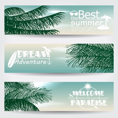 dizi üç retro yaz web Bannerlar