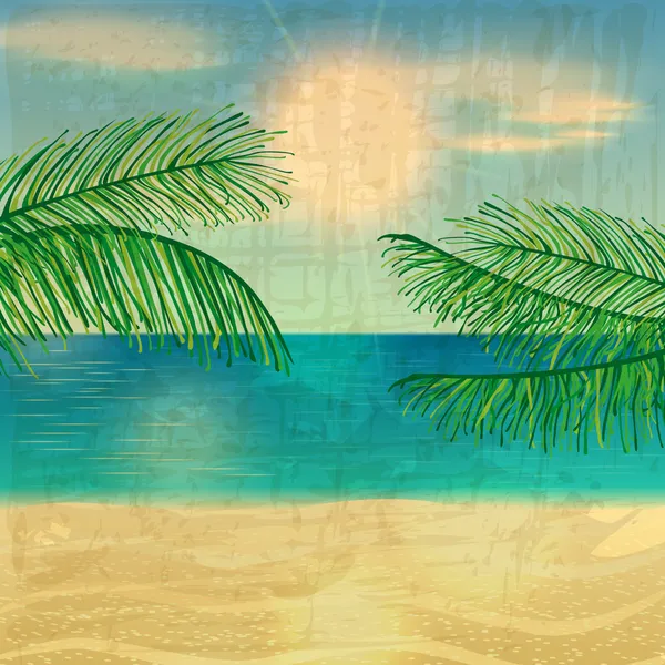 Ilustración de playa retro — Archivo Imágenes Vectoriales