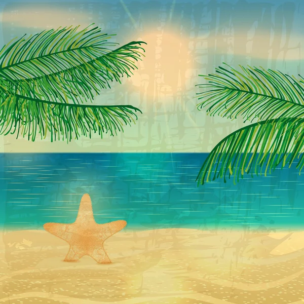 Illustration de plage rétro — Image vectorielle