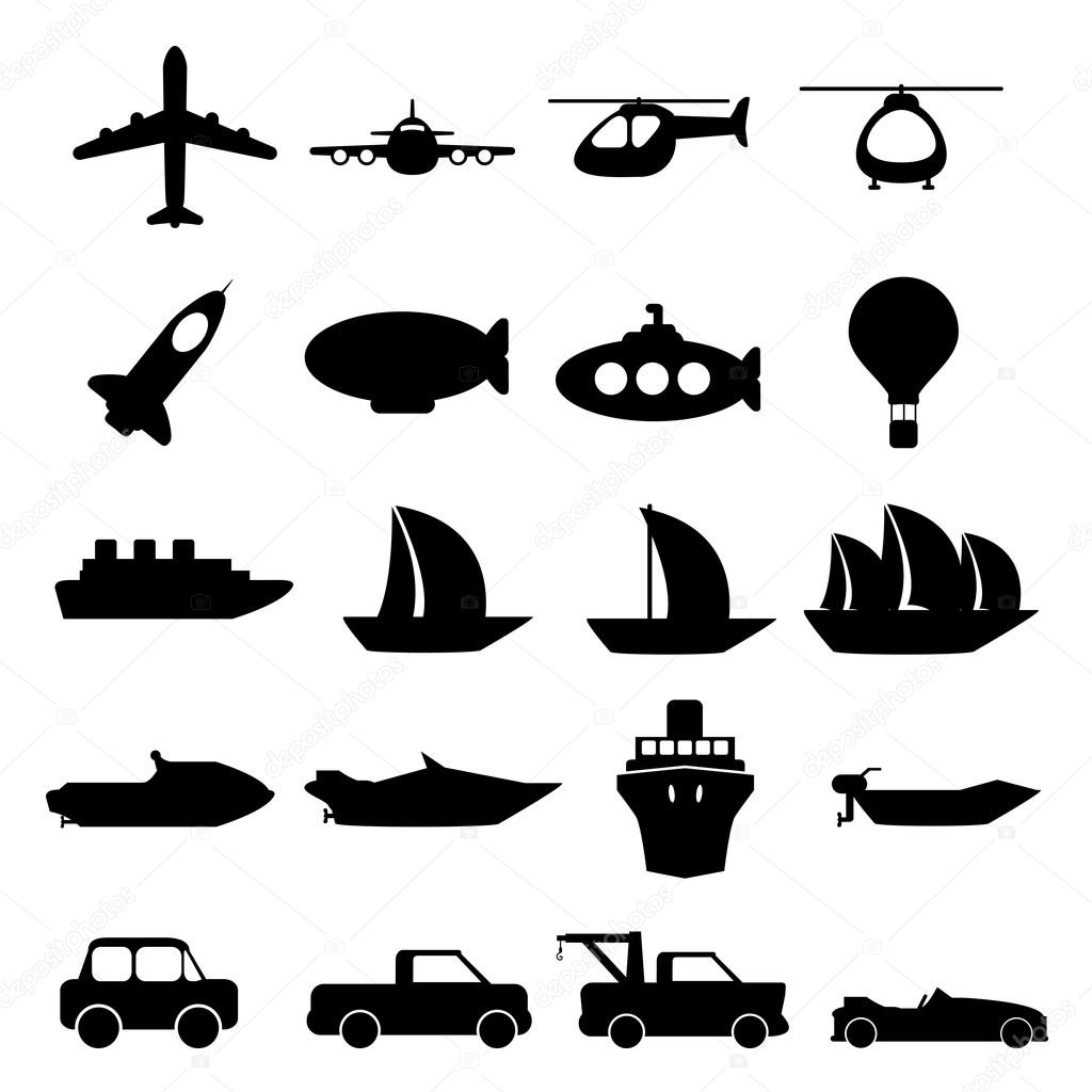 Large set of transportation icons