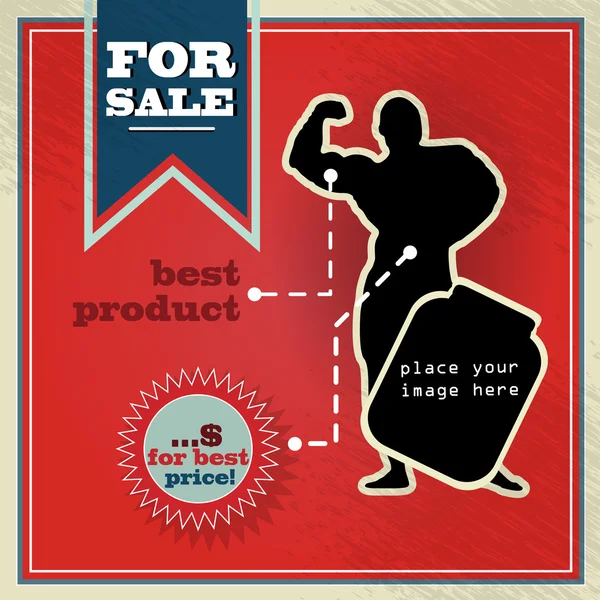 Vintage styl prodeje pozadí ilustrace pro fitness výrobek — Stockový vektor
