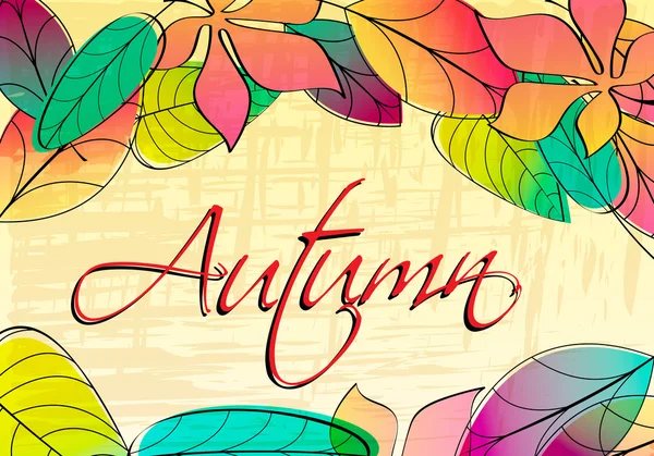 Aranyos őszi illusztráció — Stock Vector