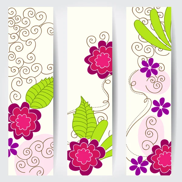 Cute floral web banners — Stock Vector