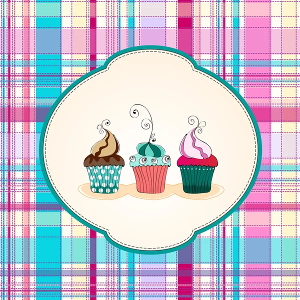 Graziosa illustrazione cupcakes — Vettoriale Stock