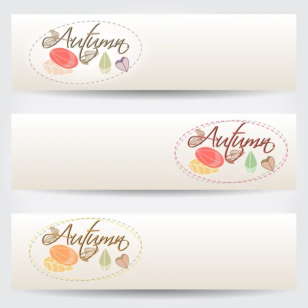 Colorful autumn leaves banners — Stock Vector