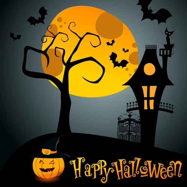 Illustrazione di Halloween con Jack O'Lantern — Vettoriale Stock