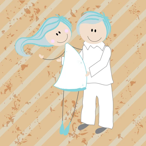 Linda pareja enamorada — Vector de stock