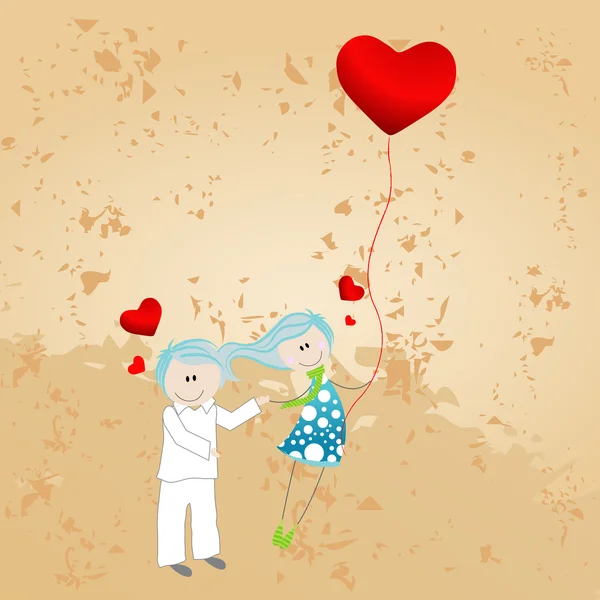 Linda pareja enamorada — Vector de stock