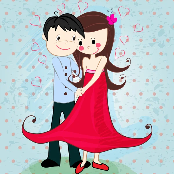 Cute couple in love — Stock Vector